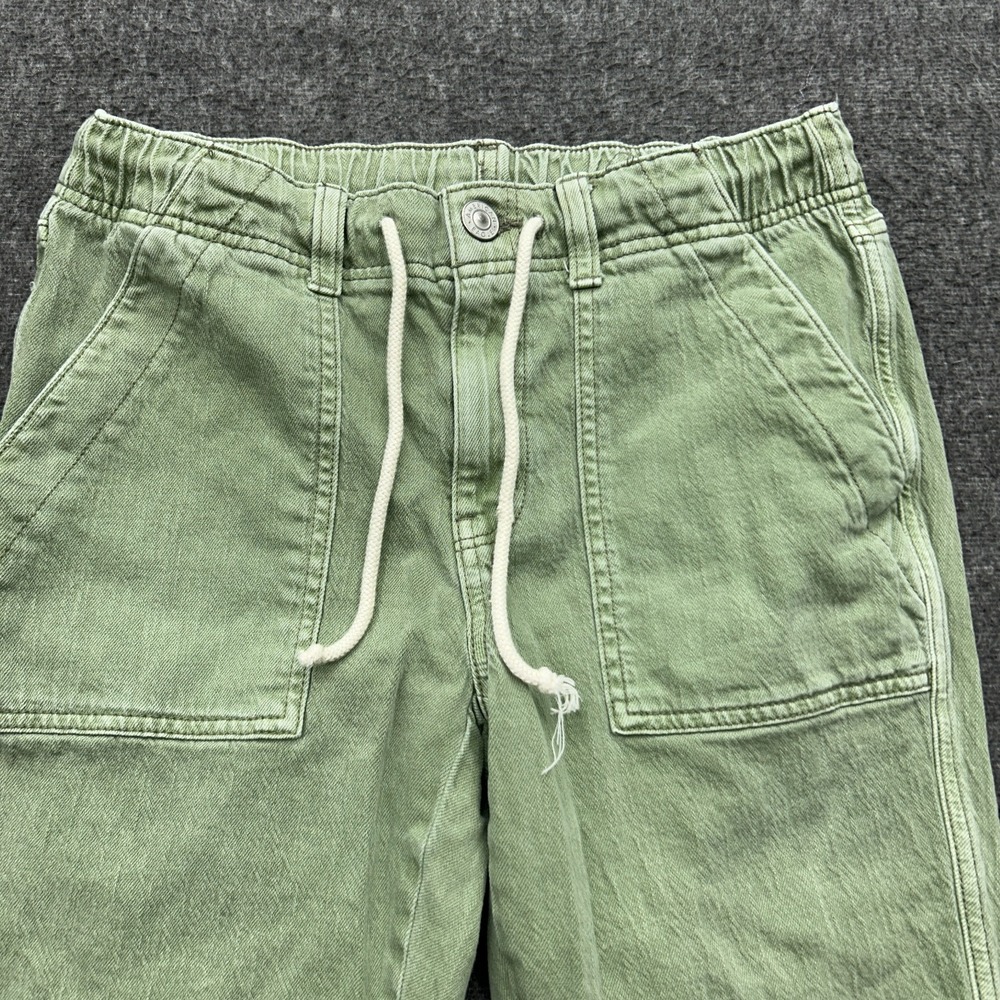 American Eagle Denim Joggers Green Size 4 Drawstring Pants Gorpcore Streetwear - Picture 2 of 8